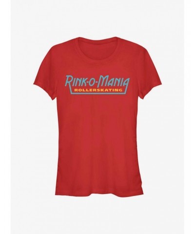 Stranger Things Rink-O-Mania Rollerskating Logo Girls T-Shirt $7.72 T-Shirts