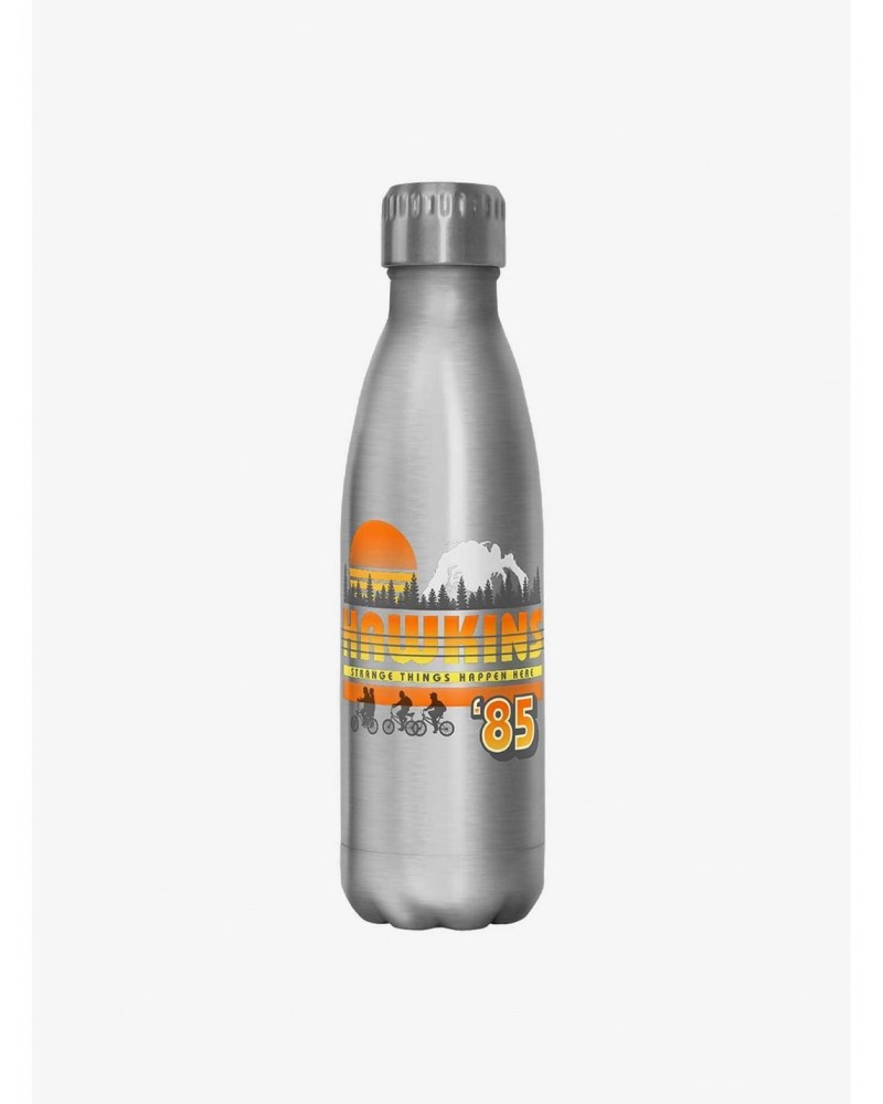 Stranger Things Hawkins Sunset Stainless Steel Water Bottle $11.70 Water Bottles