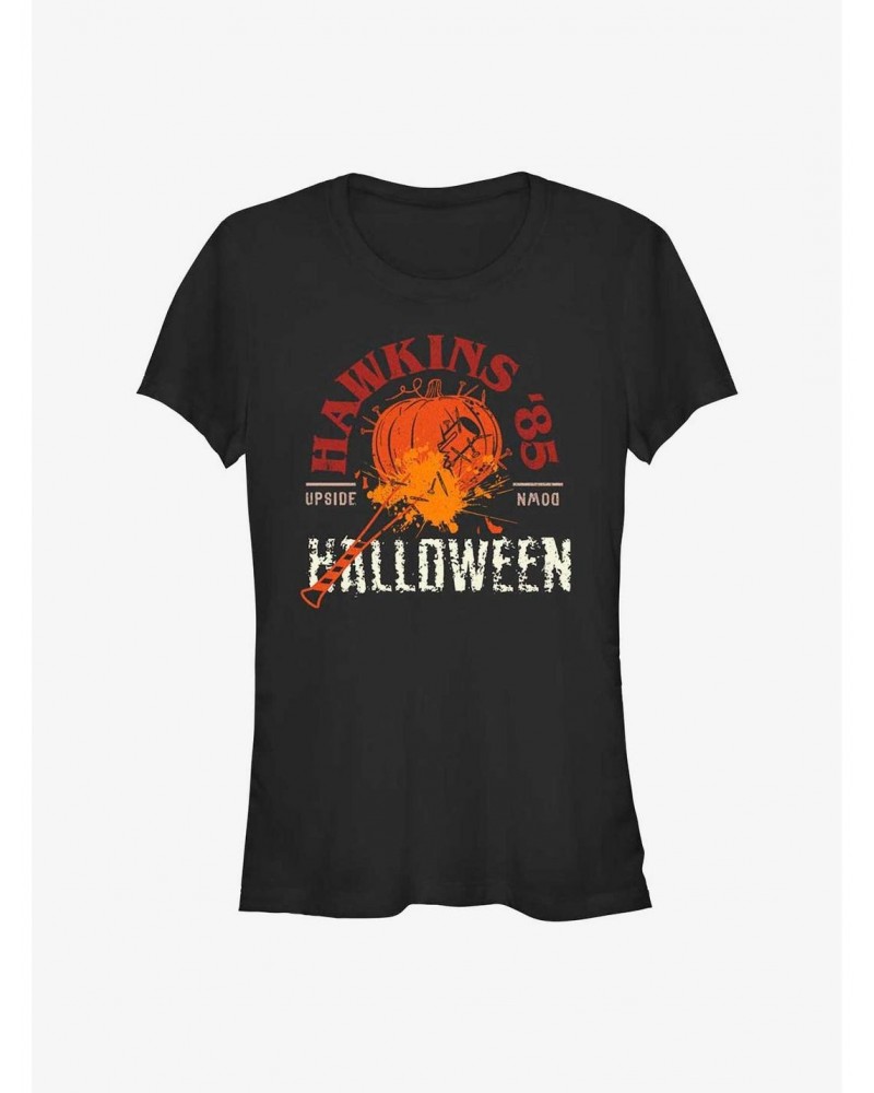 Stranger Things Hawkins '85 Halloween Girls T-Shirt $7.47 T-Shirts