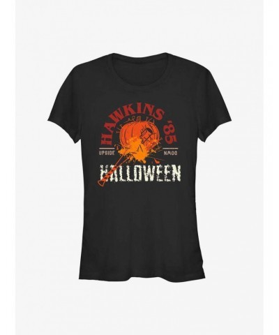 Stranger Things Hawkins '85 Halloween Girls T-Shirt $7.47 T-Shirts