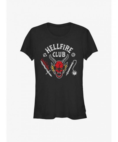 Stranger Things Hellfire Club Logo Girls T-Shirt $10.21 T-Shirts