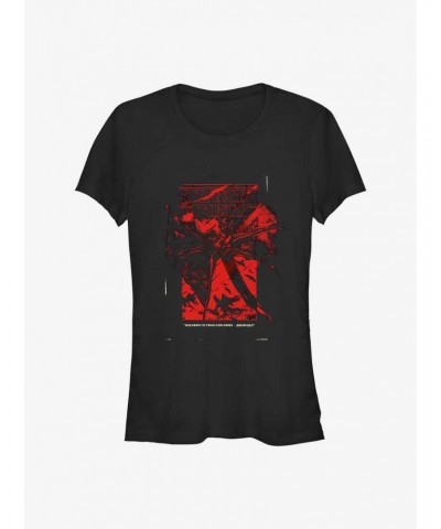 Stranger Things Distort Poster Girls T-Shirt $12.20 T-Shirts