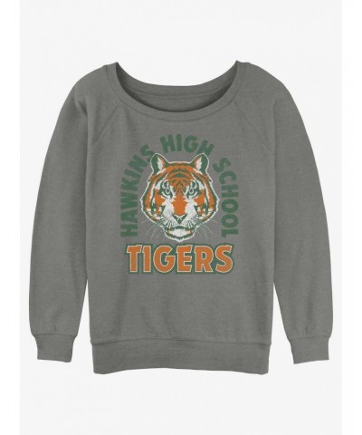 Stranger Things Hawkins High School Tigers Arch Girls Slouchy Sweatshirt $12.55 Sweatshirts