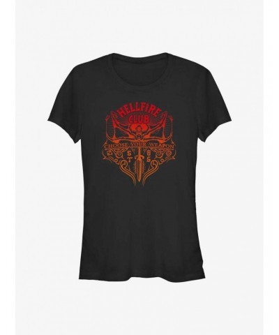 Stranger Things Hellfire Weapon Girls T-Shirt $8.72 T-Shirts