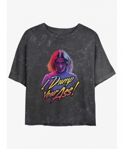 Stranger Things I Dump You Mineral Wash Crop Girls T-Shirt $13.01 T-Shirts