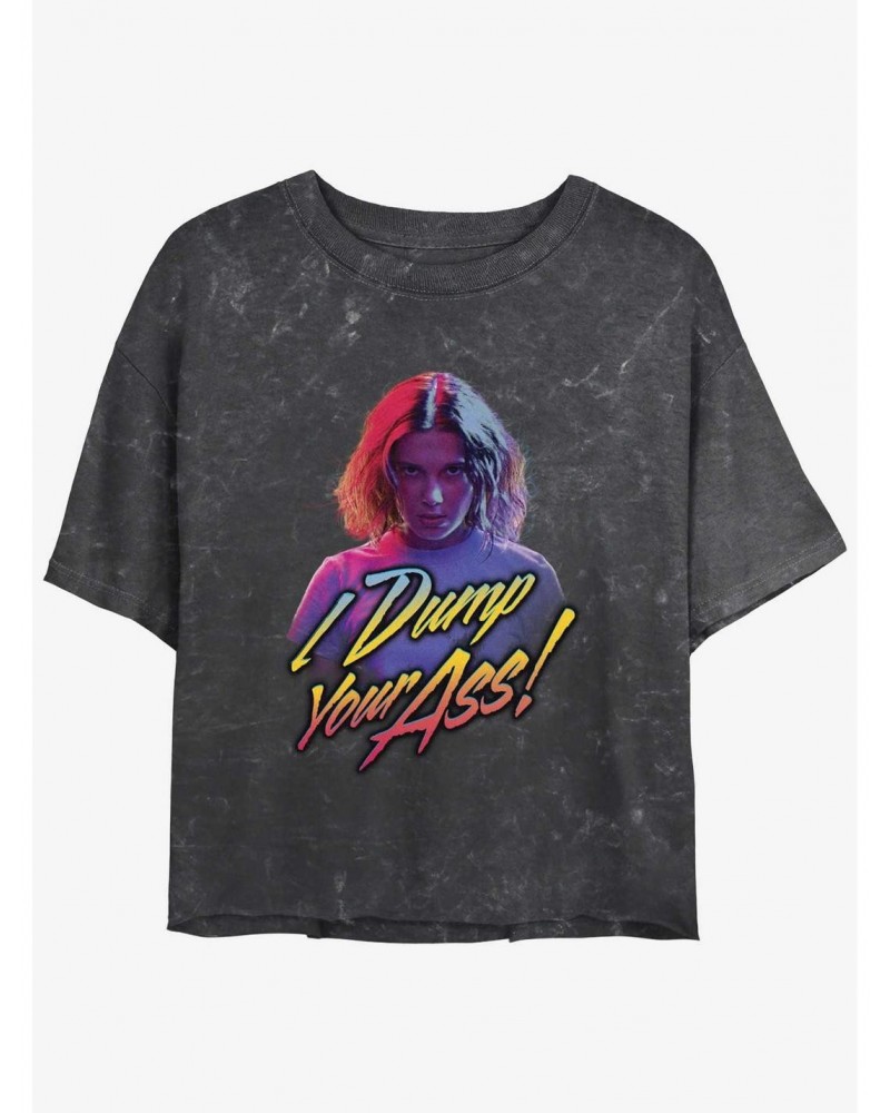 Stranger Things I Dump You Mineral Wash Crop Girls T-Shirt $13.01 T-Shirts