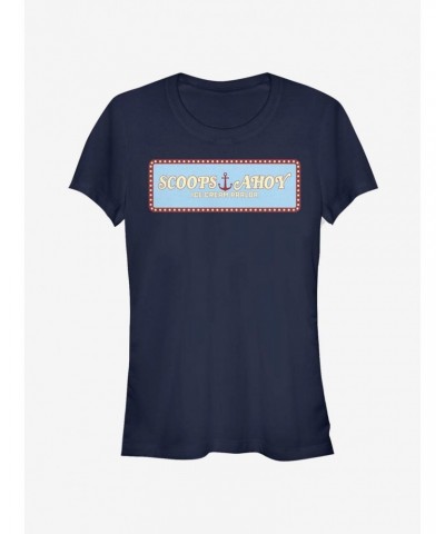 Stranger Things Scoops Ahoy Panel Girls T-Shirt $10.96 T-Shirts