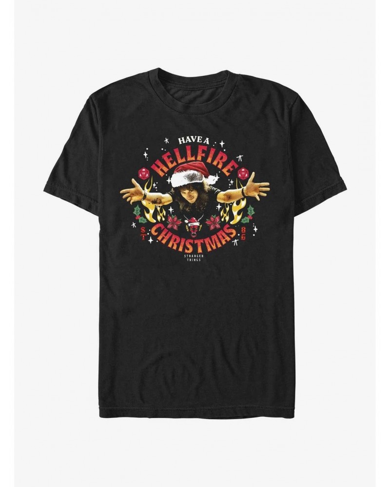 Stranger Things Hellfire Christmas Santa Eddie T-Shirt $8.84 T-Shirts