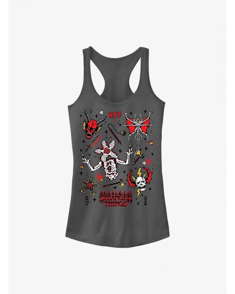 Stranger Things Hellfire Club Icons Girls Tank Top $9.46 Tops