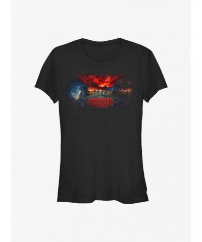 Stranger Things Stranger Tryptych Girl's T-Shirt $7.97 T-Shirts